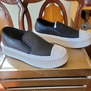 Qupid Slip On Vegan Leather Sneakers